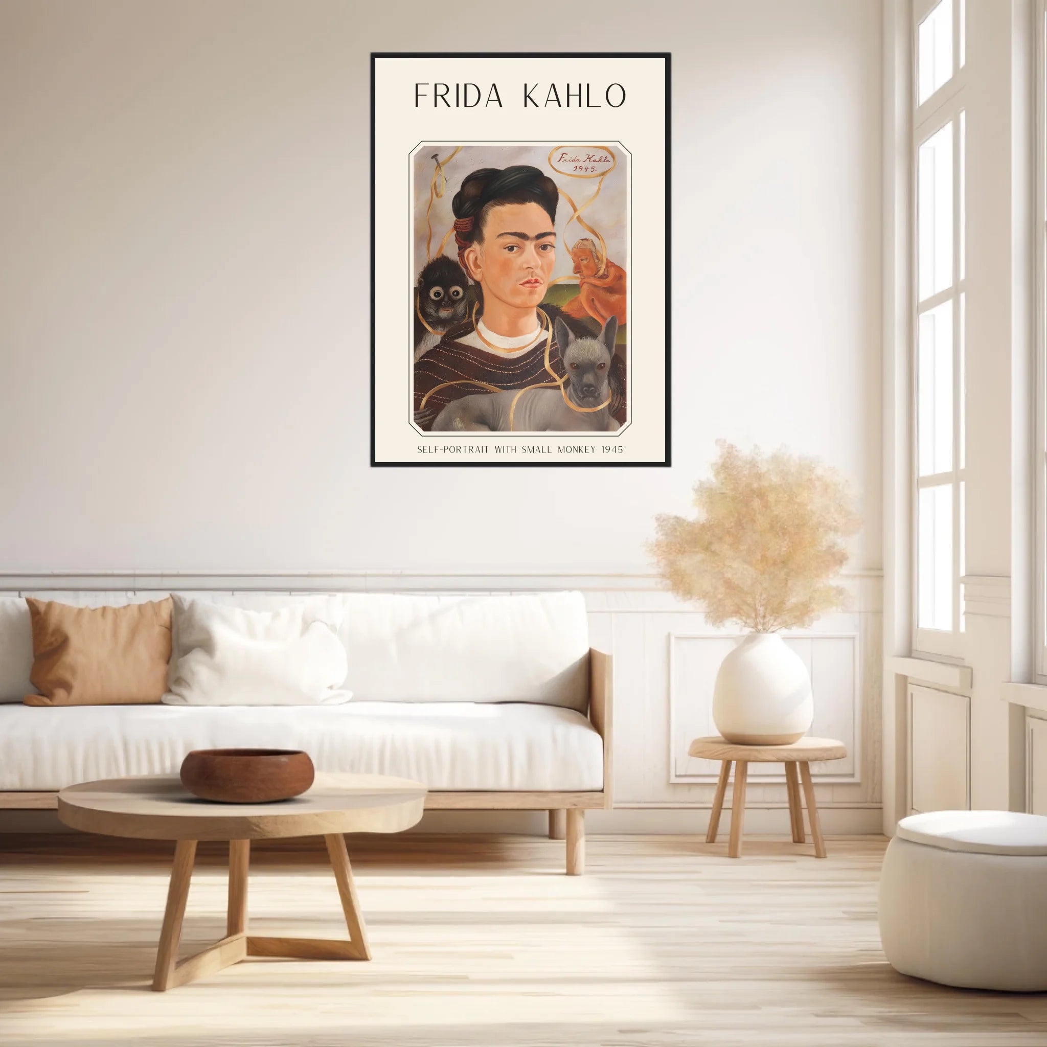 Affiche Frida Kahlo – Self Portrait With Small Monkey 1945