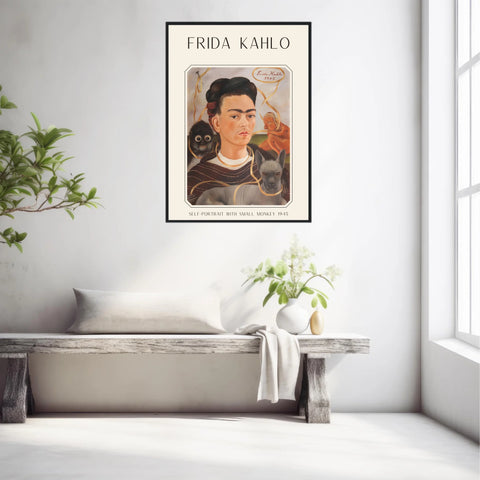 Affiche Frida Kahlo – Self Portrait With Small Monkey 1945