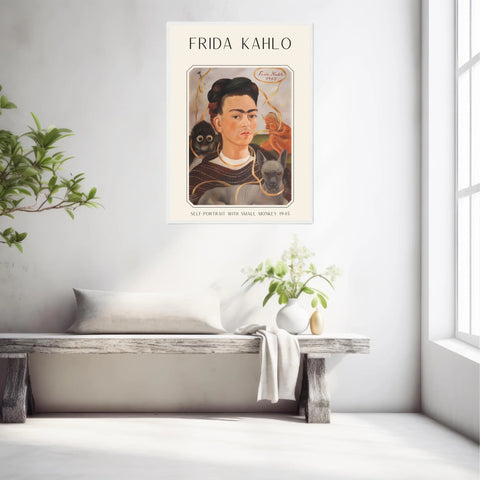 Affiche Frida Kahlo – Self Portrait With Small Monkey 1945