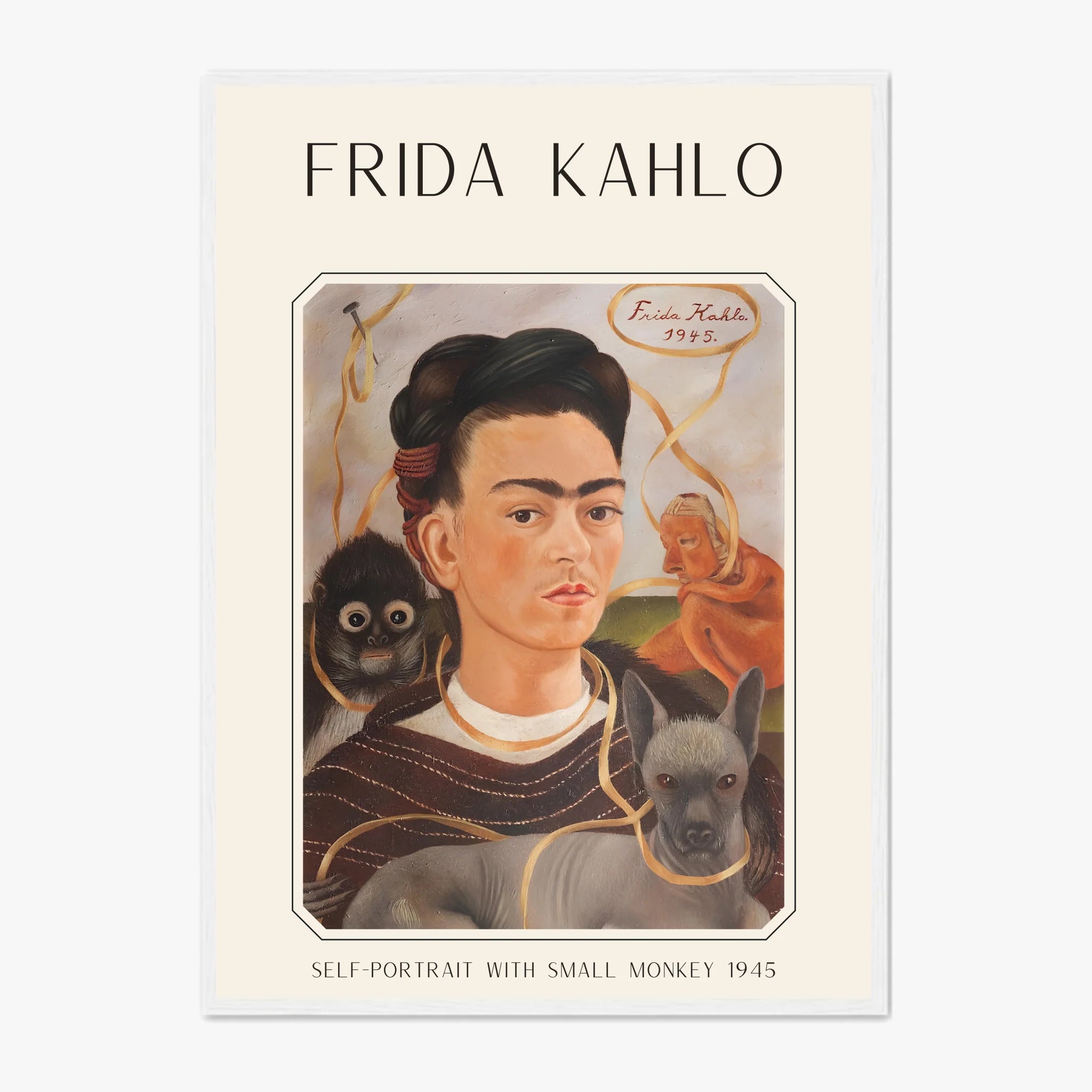 Affiche Frida Kahlo – Self Portrait With Small Monkey 1945