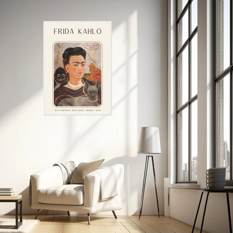 Affiche Frida Kahlo – Self Portrait With Small Monkey 1945