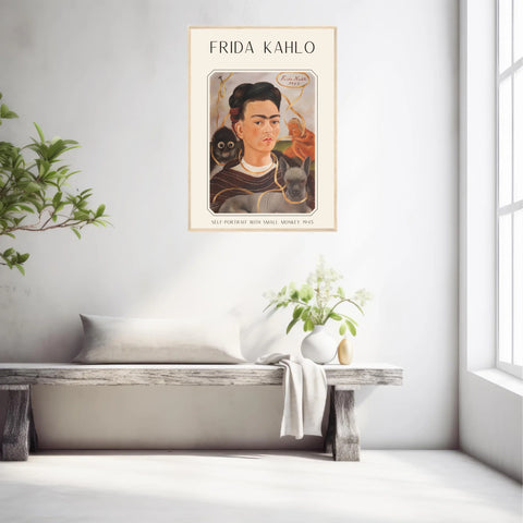 Affiche Frida Kahlo – Self Portrait With Small Monkey 1945