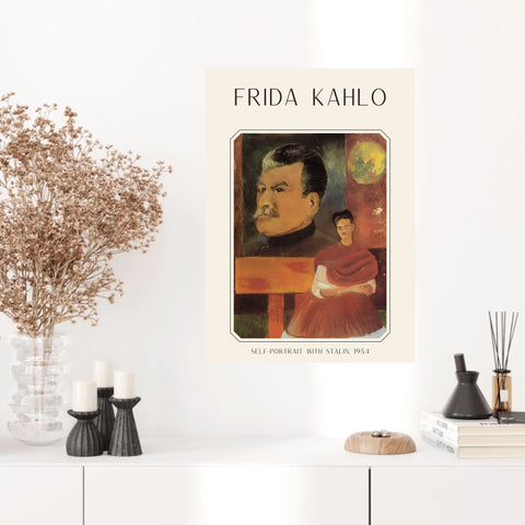 Affiche Frida Kahlo – Self Portrait With Stalin 1954
