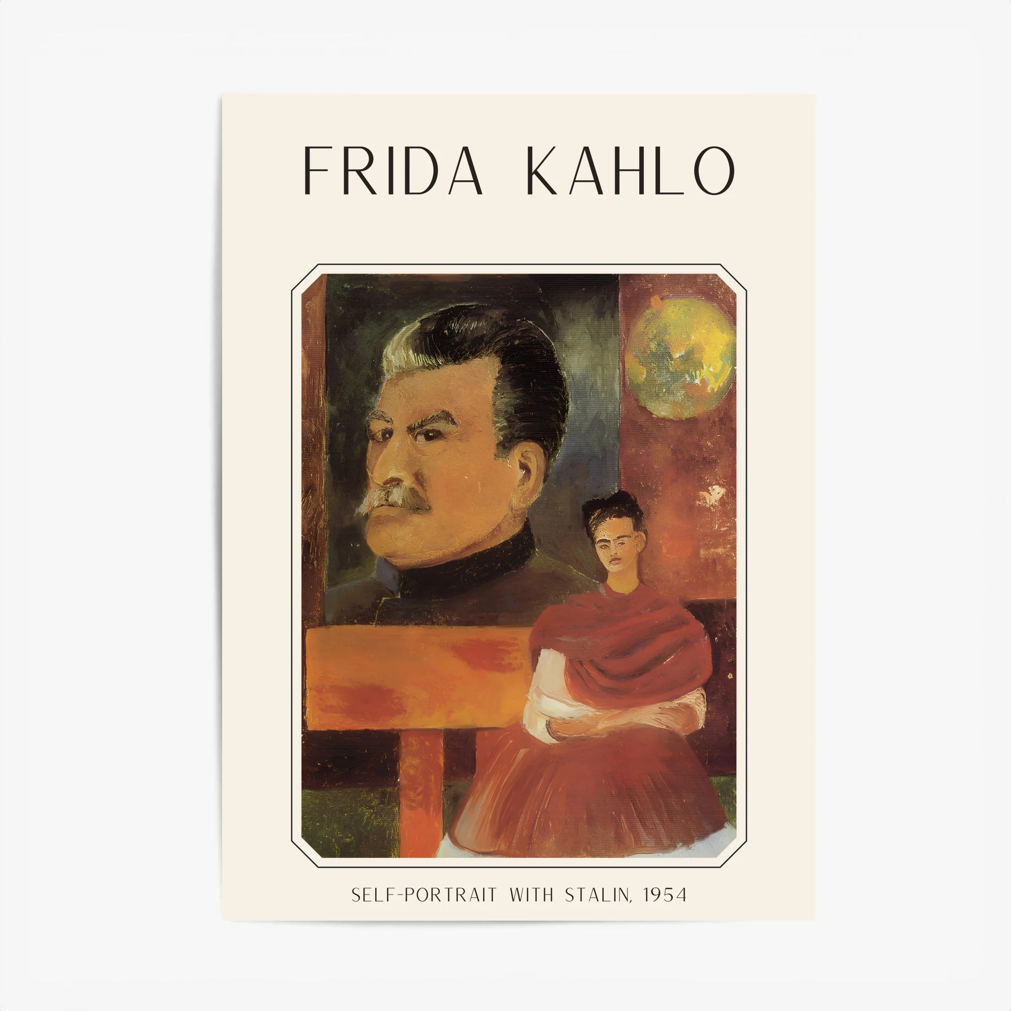 Affiche Frida Kahlo – Self Portrait With Stalin 1954
