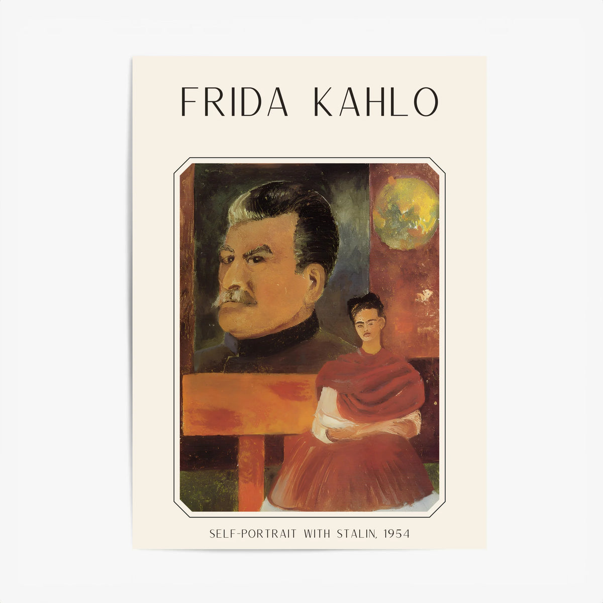 Affiche Frida Kahlo – Self Portrait With Stalin 1954