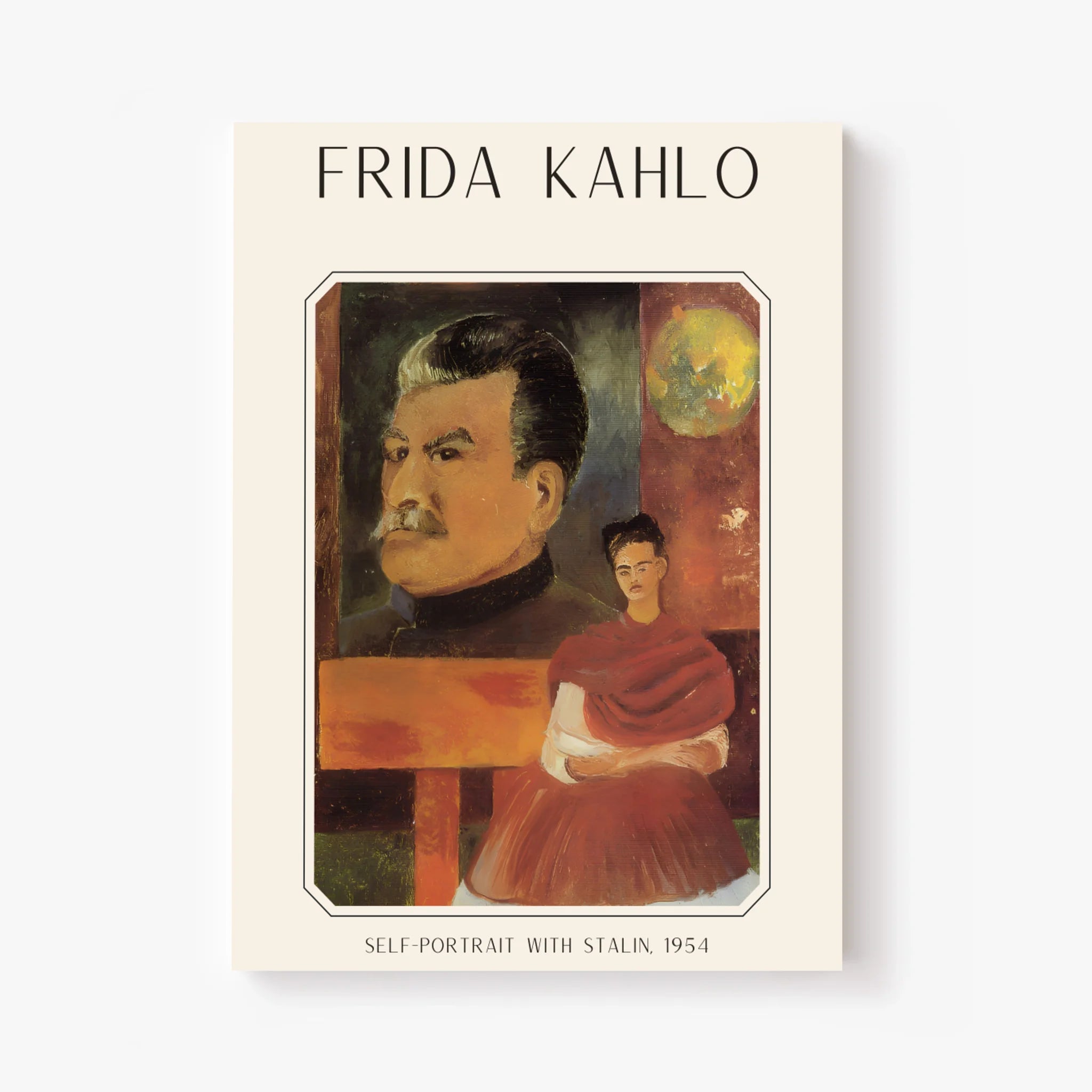 Affiche Frida Kahlo – Self Portrait With Stalin 1954