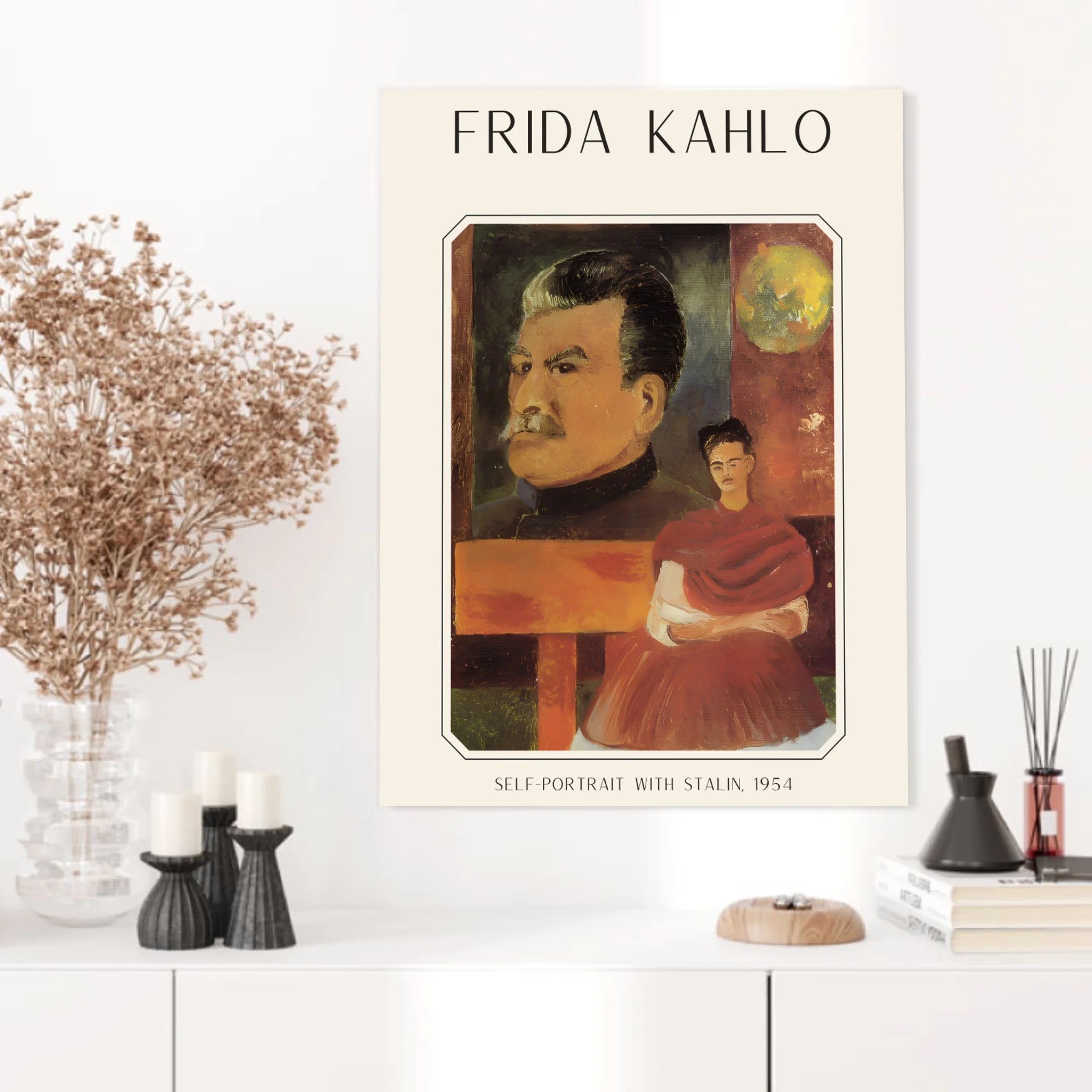 Affiche Frida Kahlo – Self Portrait With Stalin 1954