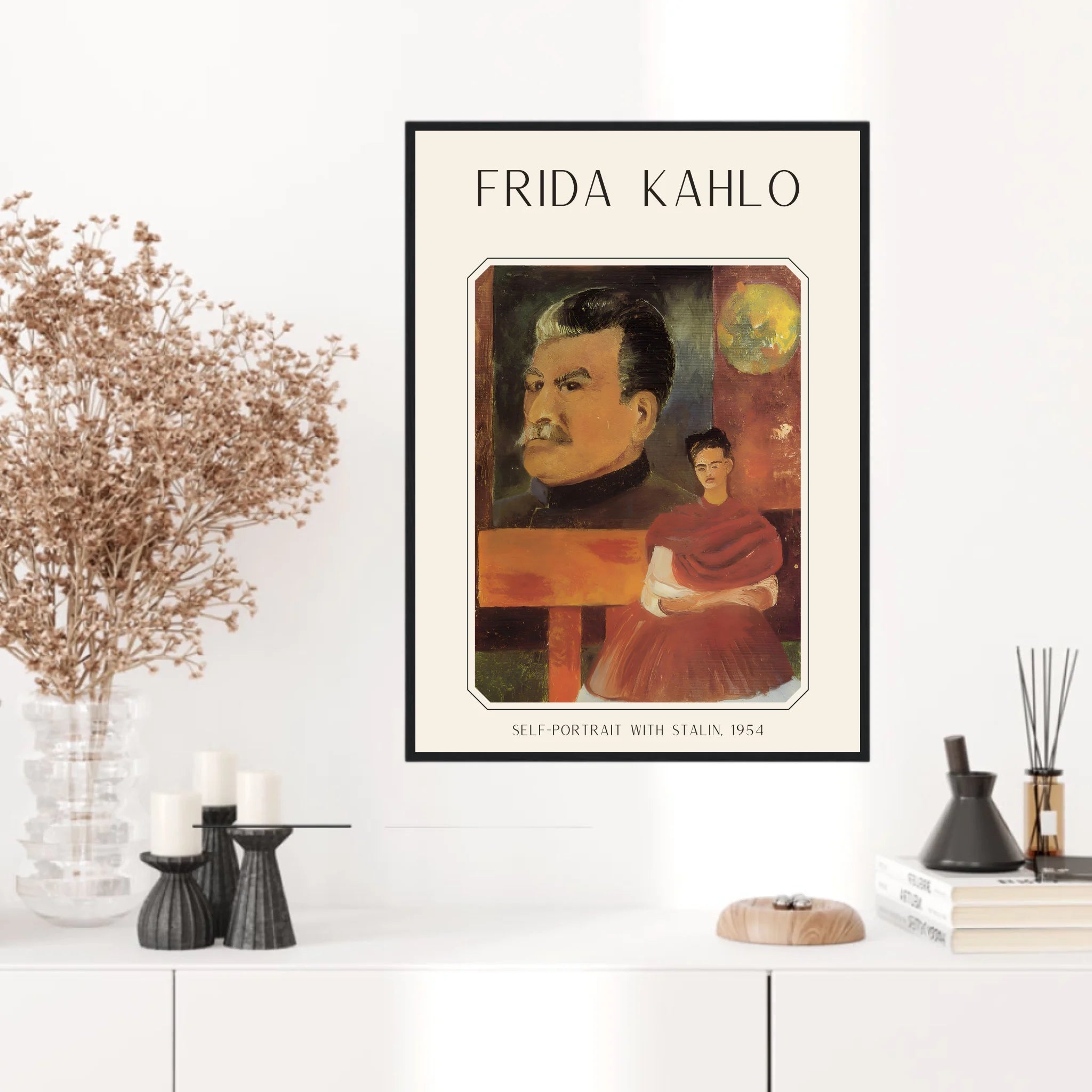 Affiche Frida Kahlo – Self Portrait With Stalin 1954