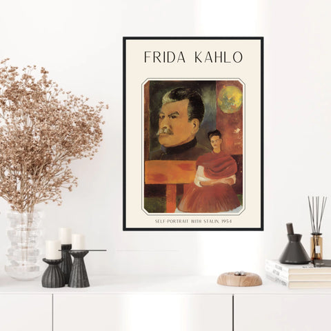 Affiche Frida Kahlo – Self Portrait With Stalin 1954