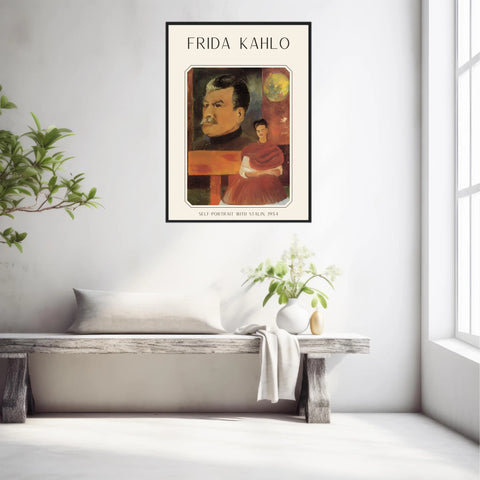 Affiche Frida Kahlo – Self Portrait With Stalin 1954