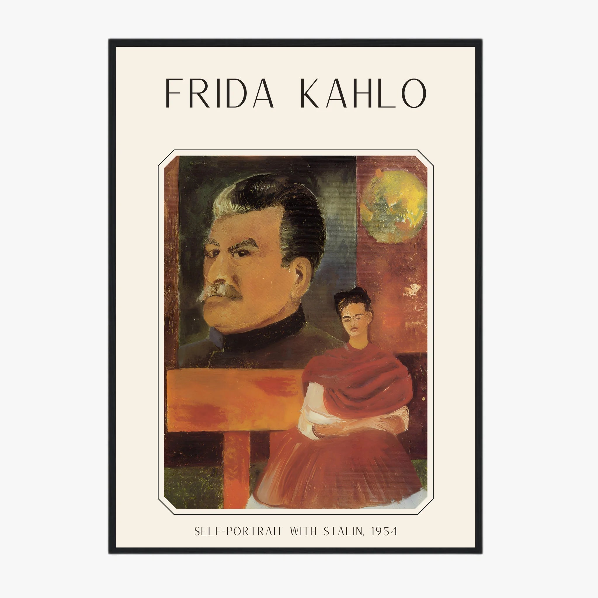 Affiche Frida Kahlo – Self Portrait With Stalin 1954