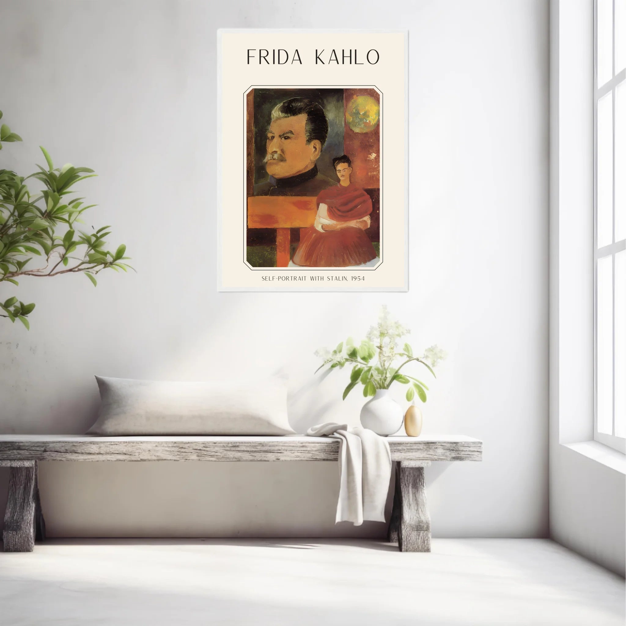 Affiche Frida Kahlo – Self Portrait With Stalin 1954