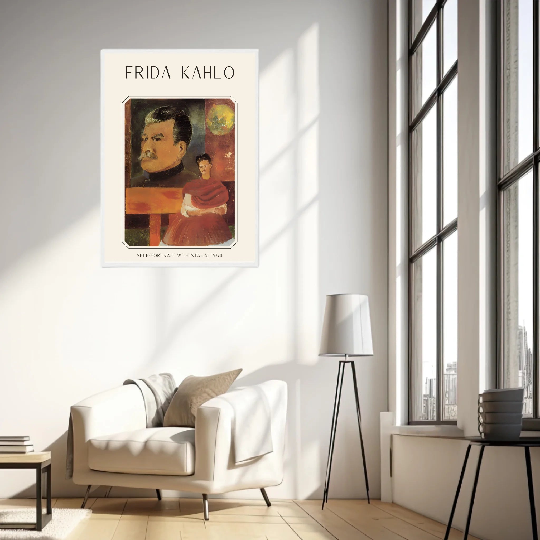 Affiche Frida Kahlo – Self Portrait With Stalin 1954
