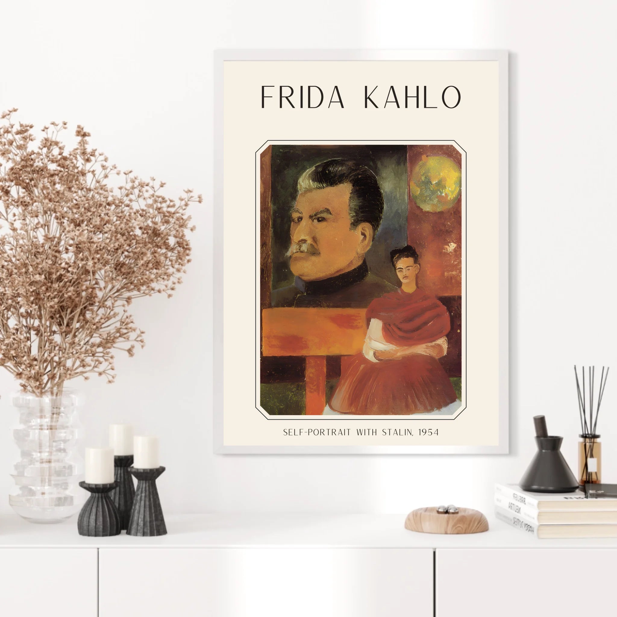 Affiche Frida Kahlo – Self Portrait With Stalin 1954