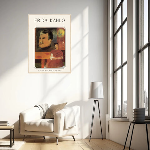 Affiche Frida Kahlo – Self Portrait With Stalin 1954