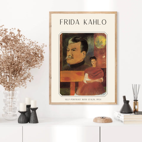 Affiche Frida Kahlo – Self Portrait With Stalin 1954