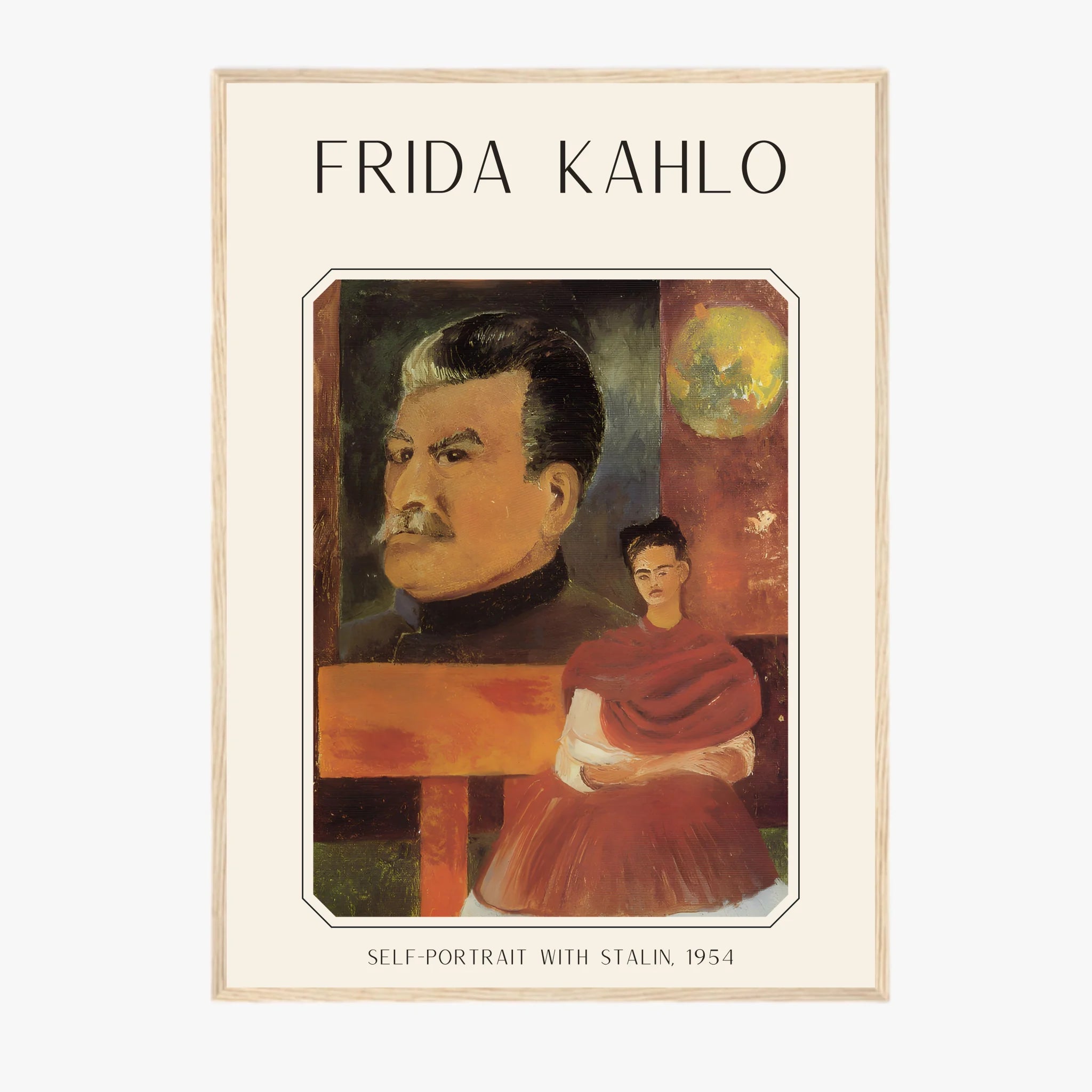 Affiche Frida Kahlo – Self Portrait With Stalin 1954