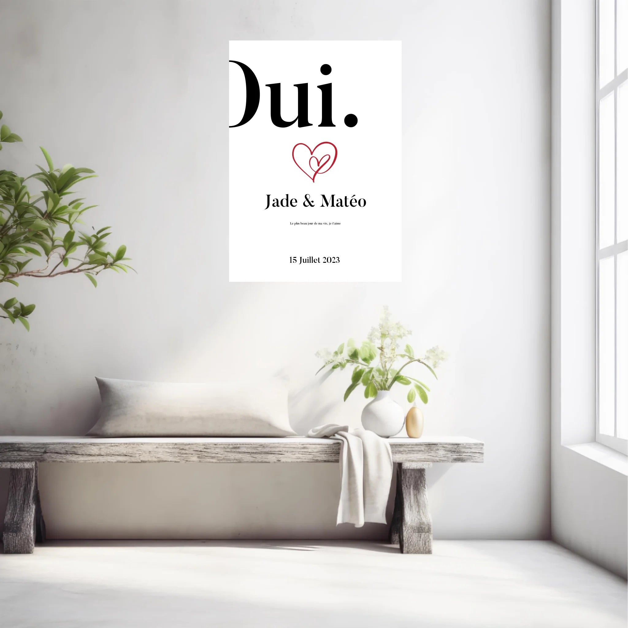 Affiche Personnalisée Mariage Oui