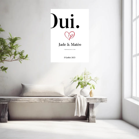 Affiche Personnalisée Mariage Oui