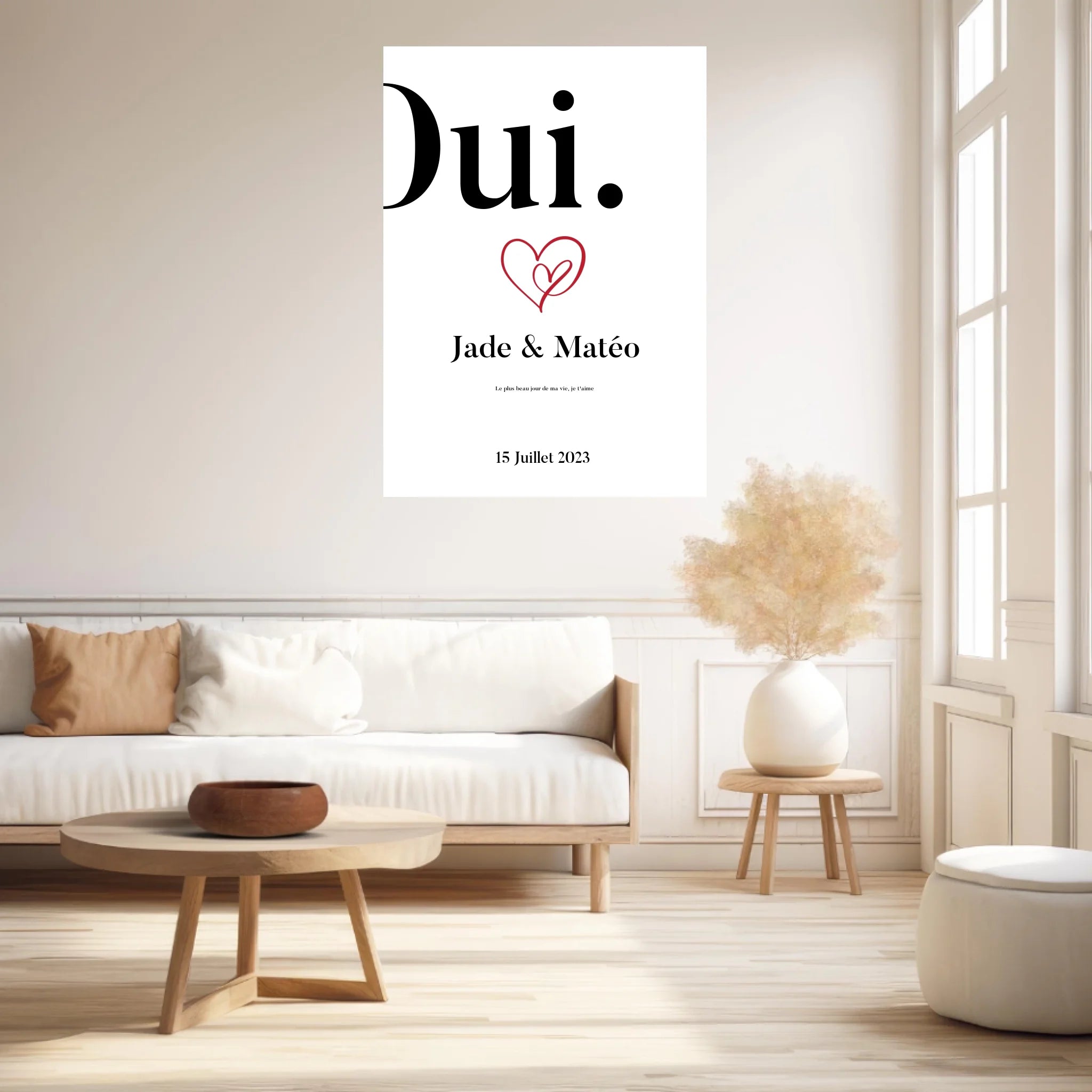 Affiche Personnalisée Mariage Oui