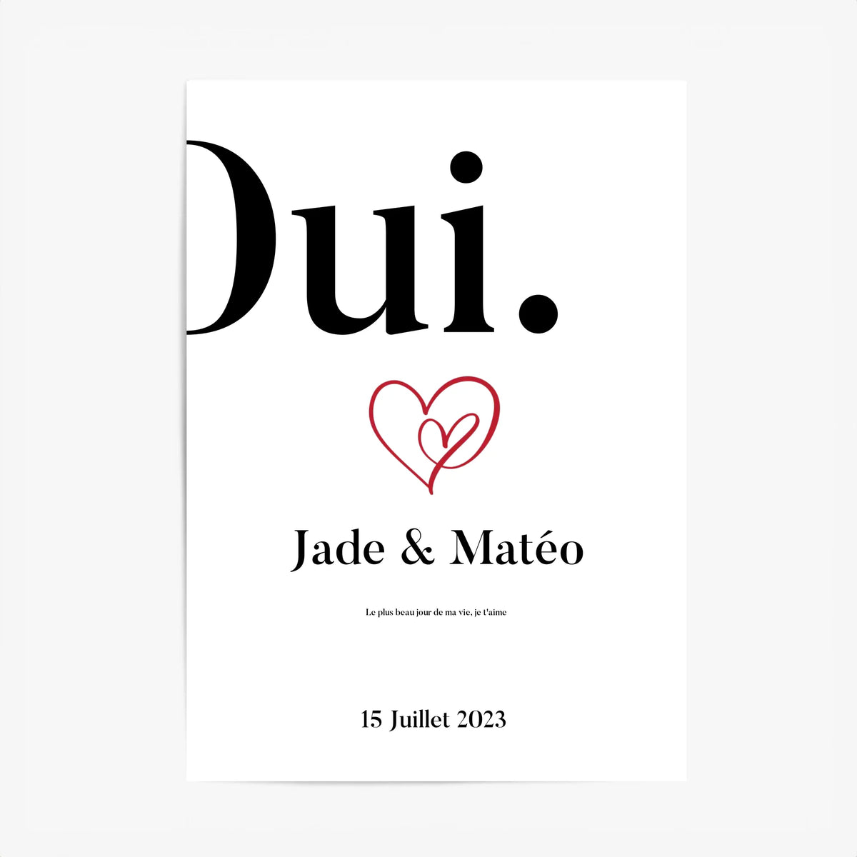 Affiche Personnalisée Mariage Oui