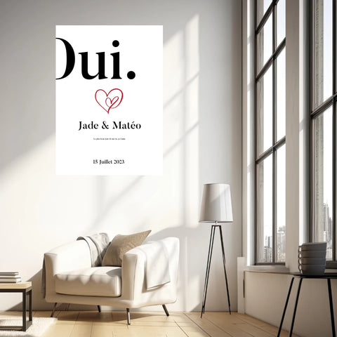 Affiche Personnalisée Mariage Oui