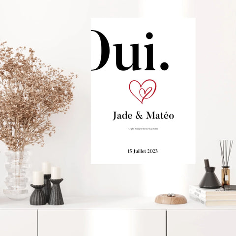 Affiche Personnalisée Mariage Oui