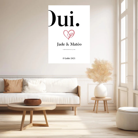 Affiche Personnalisée Mariage Oui