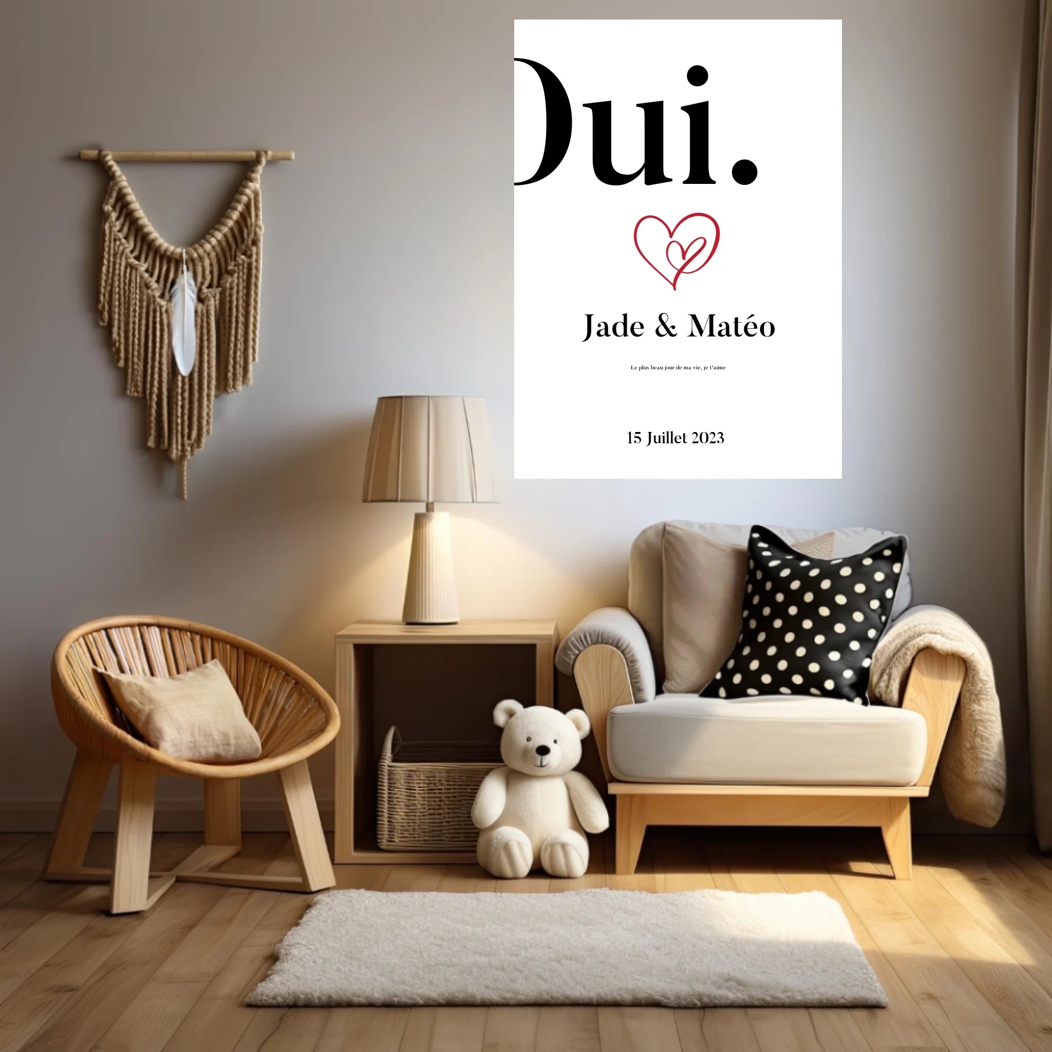 Affiche Personnalisée Mariage Oui