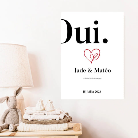 Affiche Personnalisée Mariage Oui