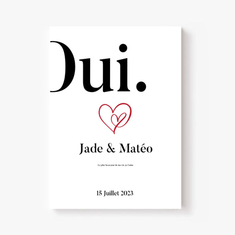 Affiche Personnalisée Mariage Oui