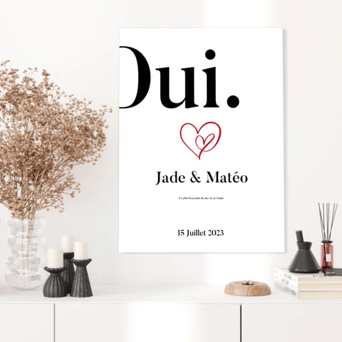 Affiche Personnalisée Mariage Oui