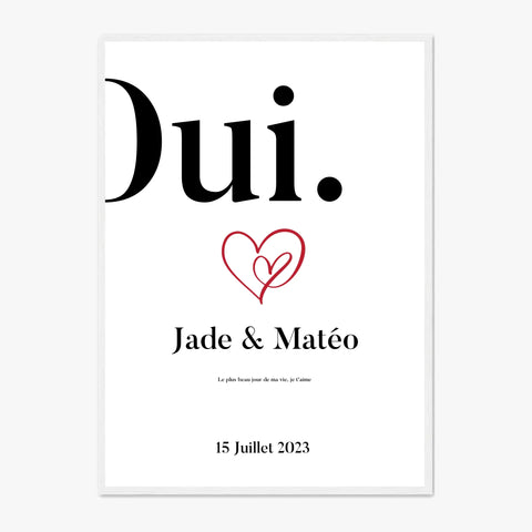 Affiche Personnalisée Mariage Oui