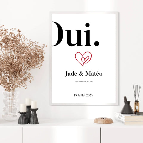 Affiche Personnalisée Mariage Oui