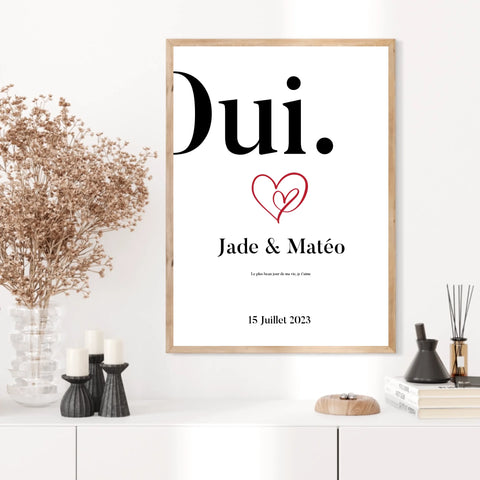 Affiche Personnalisée Mariage Oui