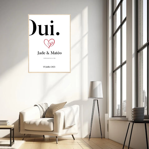 Affiche Personnalisée Mariage Oui