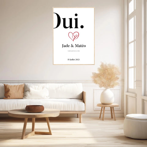 Affiche Personnalisée Mariage Oui