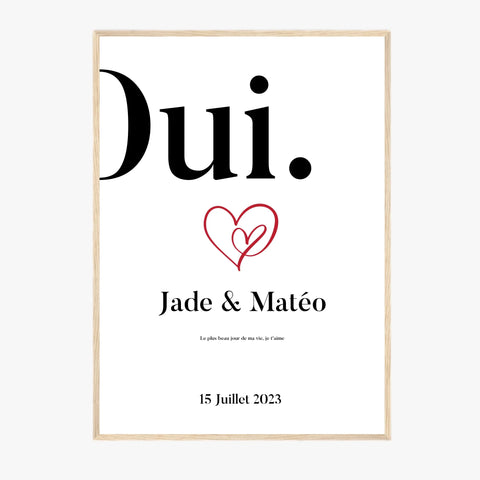 Affiche Personnalisée Mariage Oui