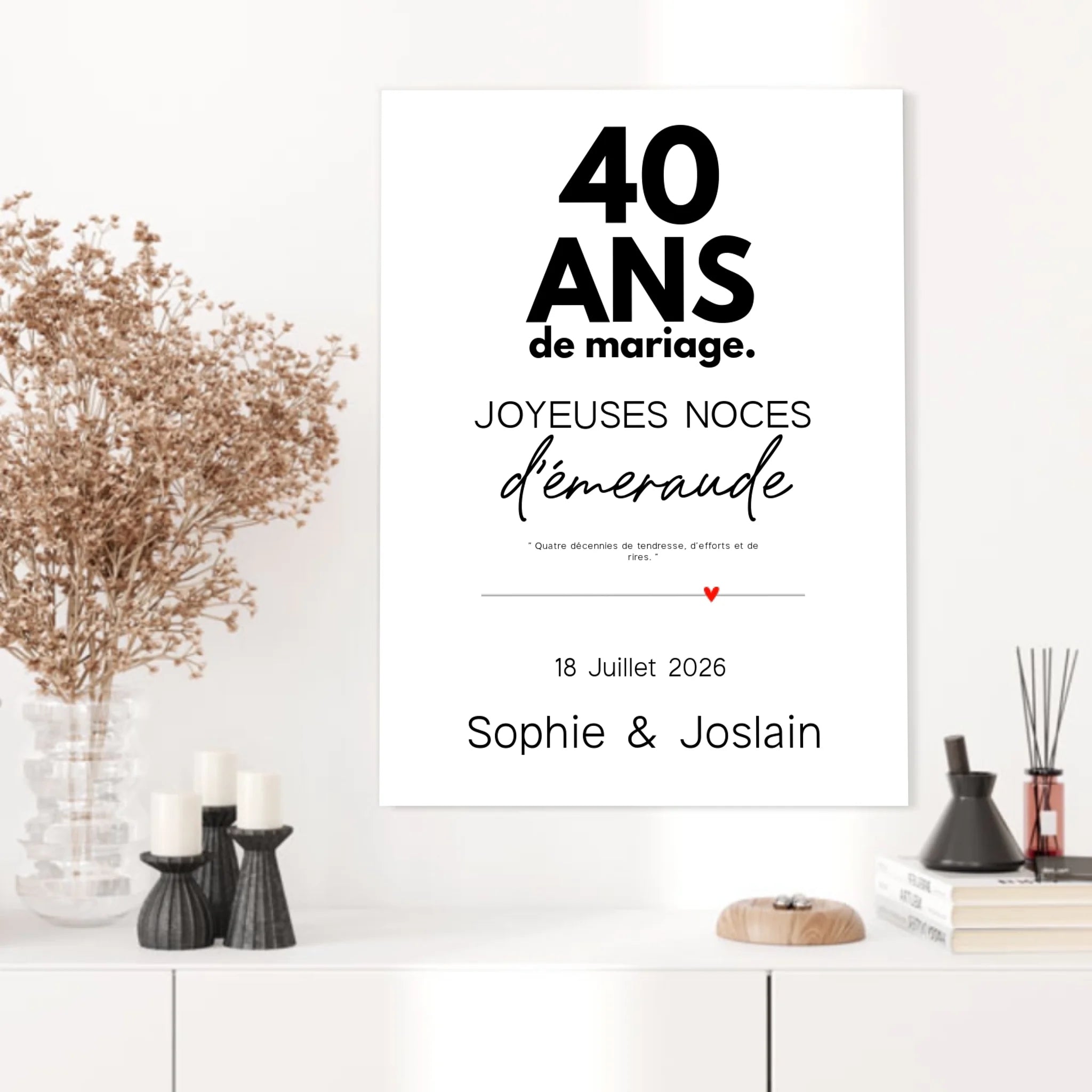 Affiche Personnalisée Noces d'Émeraude