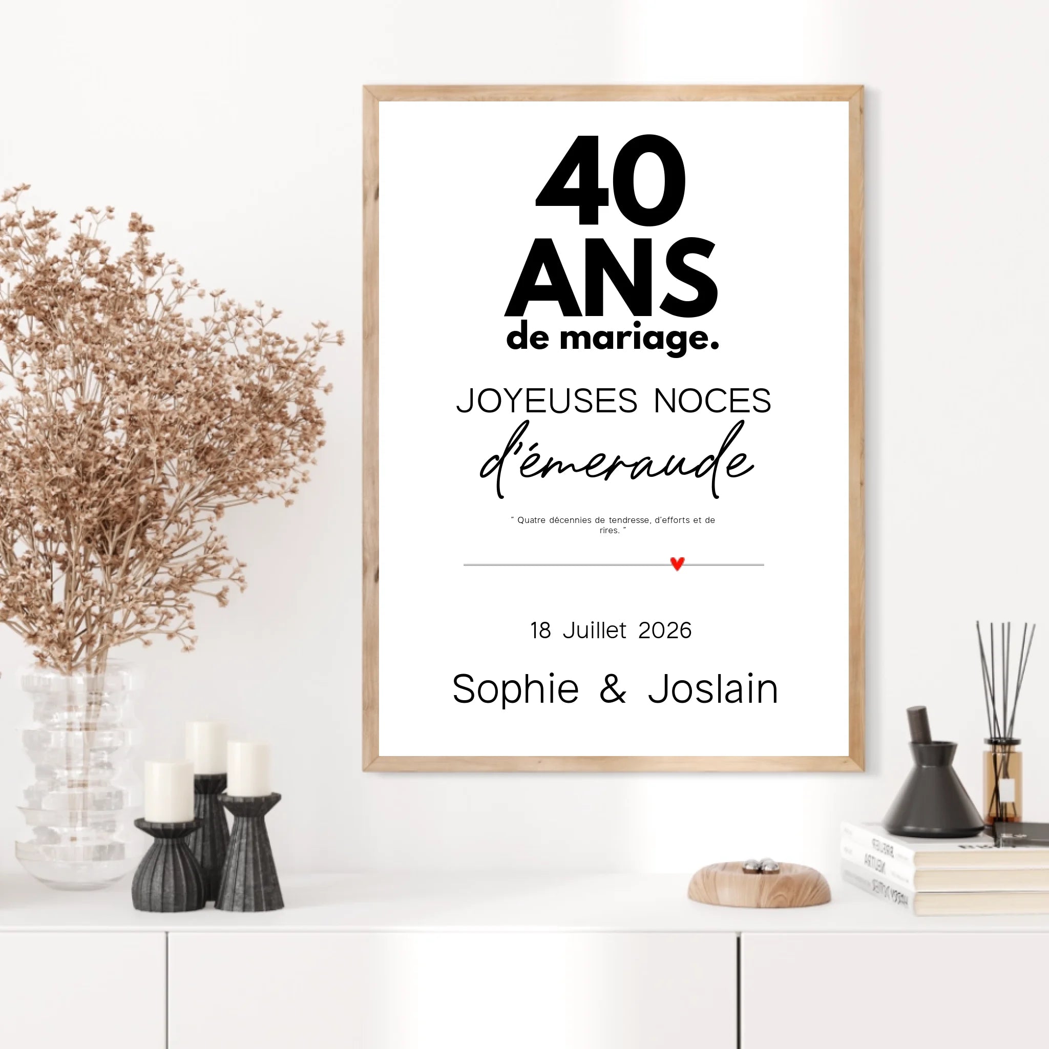 Affiche Personnalisée Noces d'Émeraude
