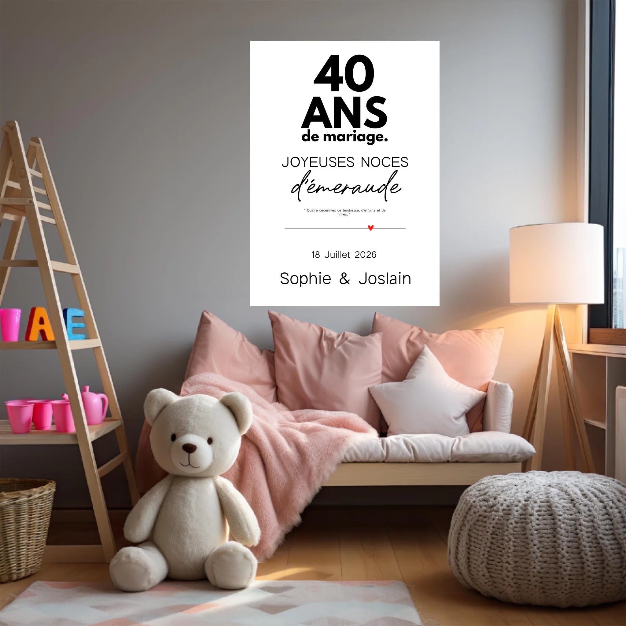 Affiche Personnalisée Noces d'Émeraude