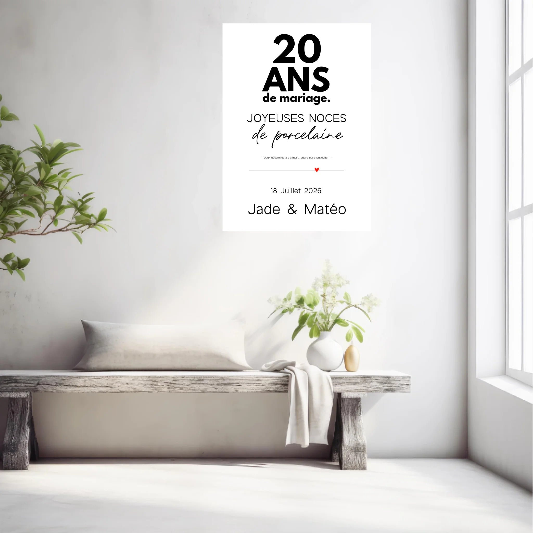 Affiche Personnalisée Noces De Porcelaine