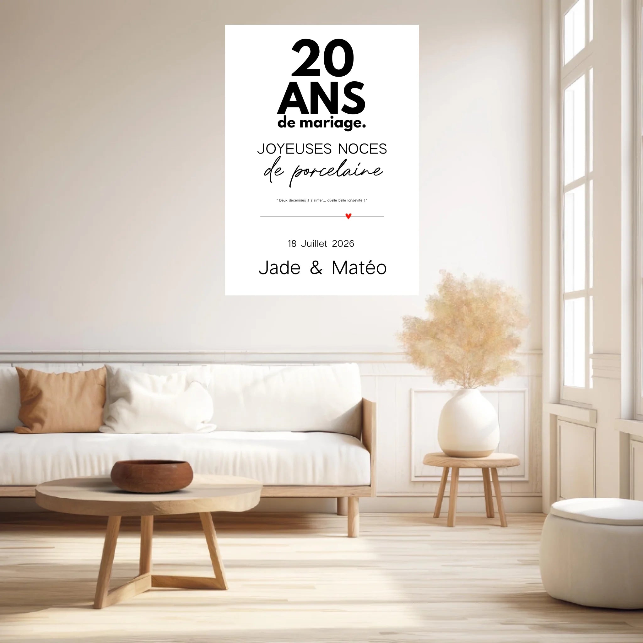 Affiche Personnalisée Noces De Porcelaine