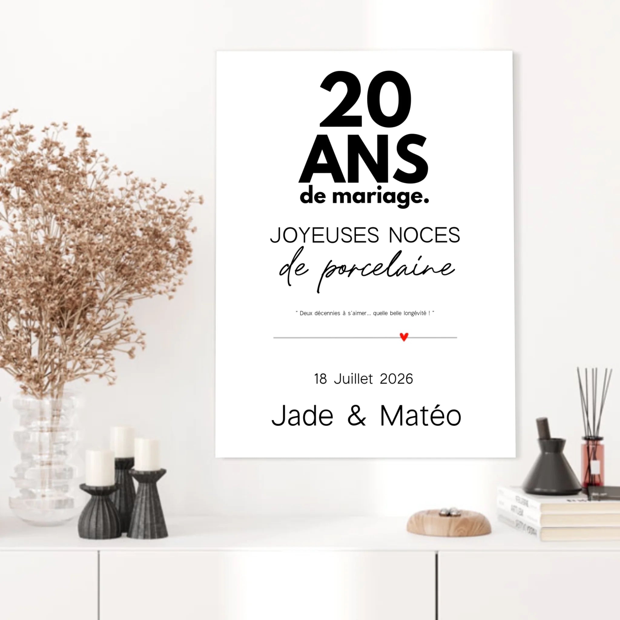 Affiche Personnalisée Noces De Porcelaine