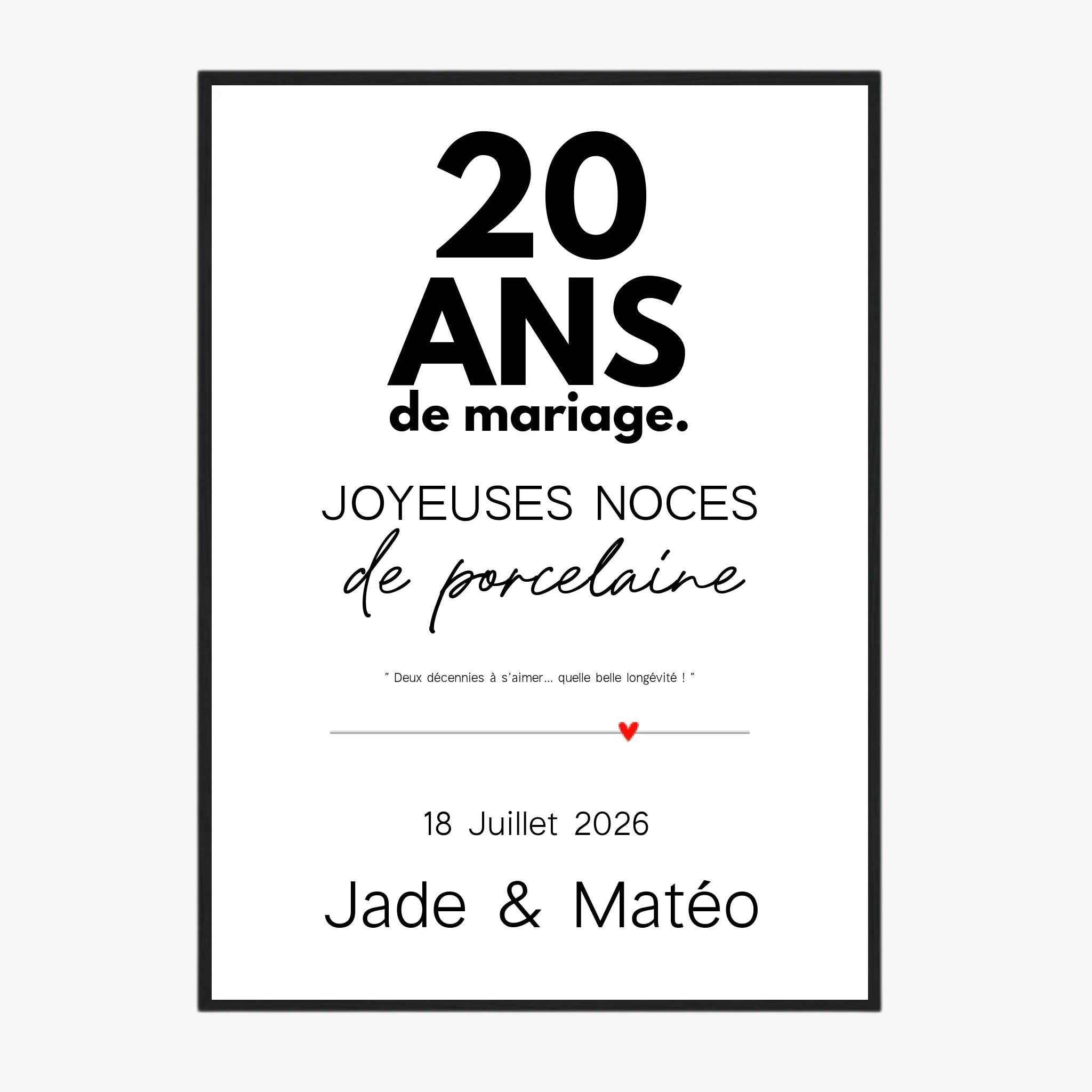 Affiche Personnalisée Noces De Porcelaine