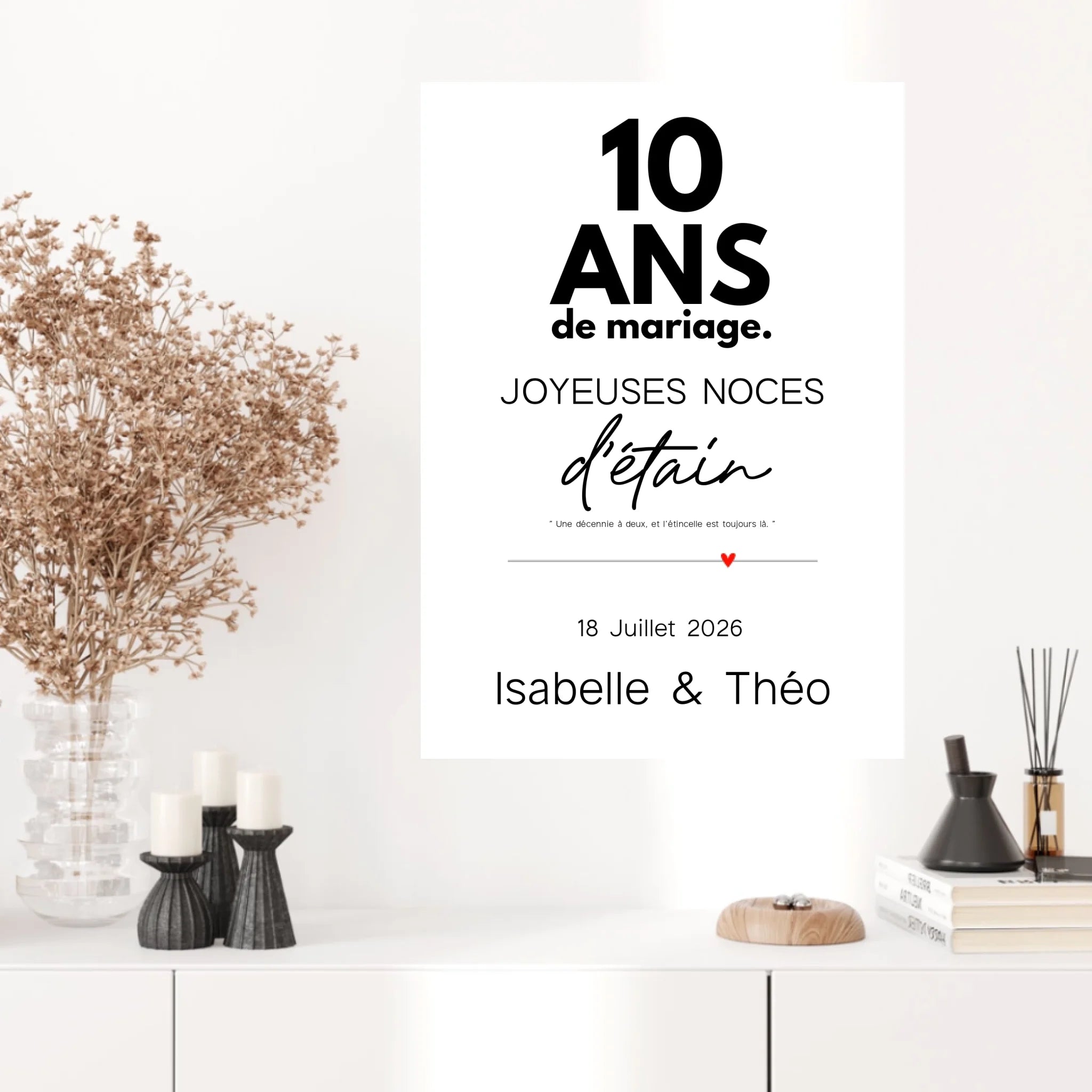 Affiche Personnalisée Noces d'Étain