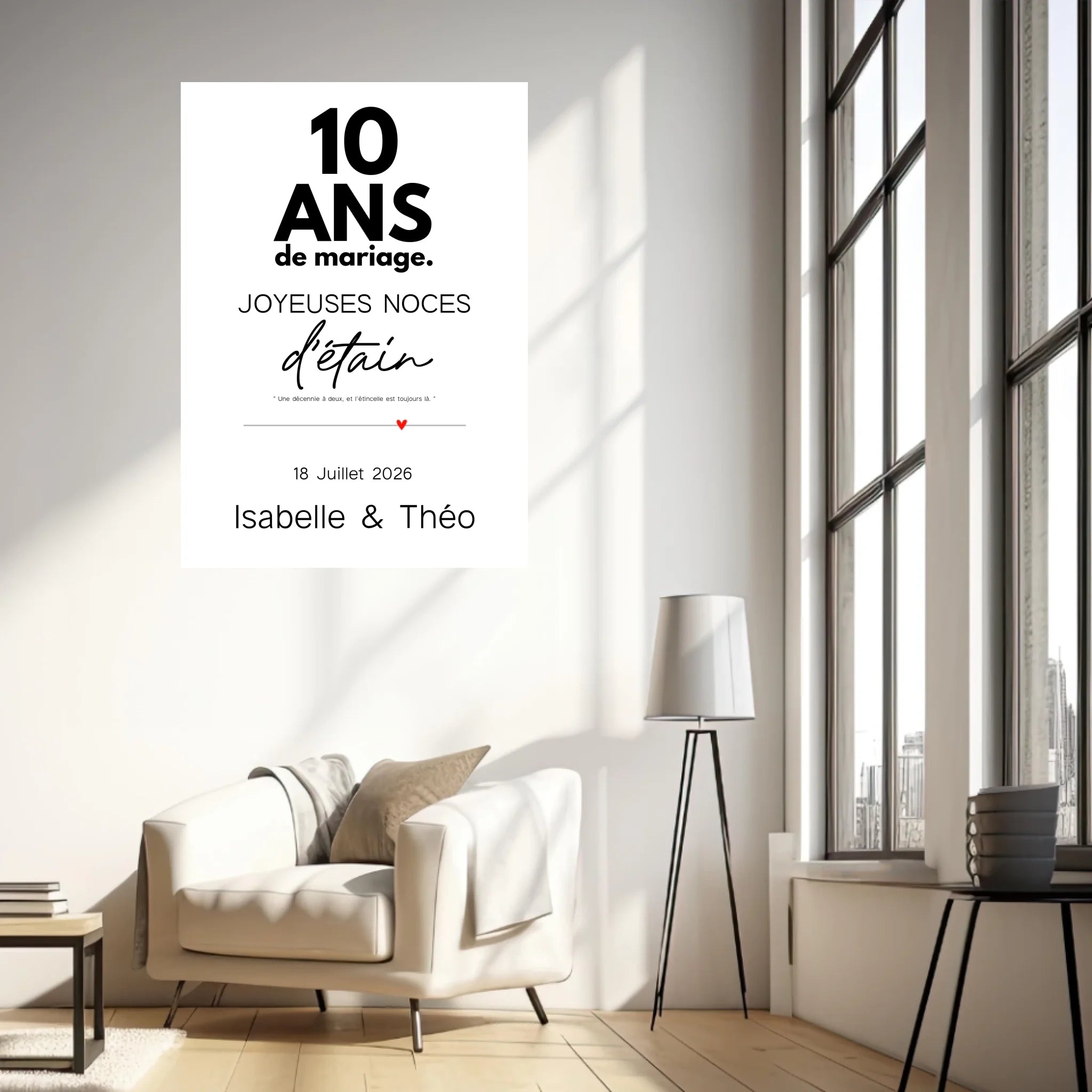 Affiche Personnalisée Noces d'Étain