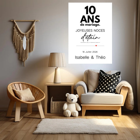 Affiche Personnalisée Noces d'Étain