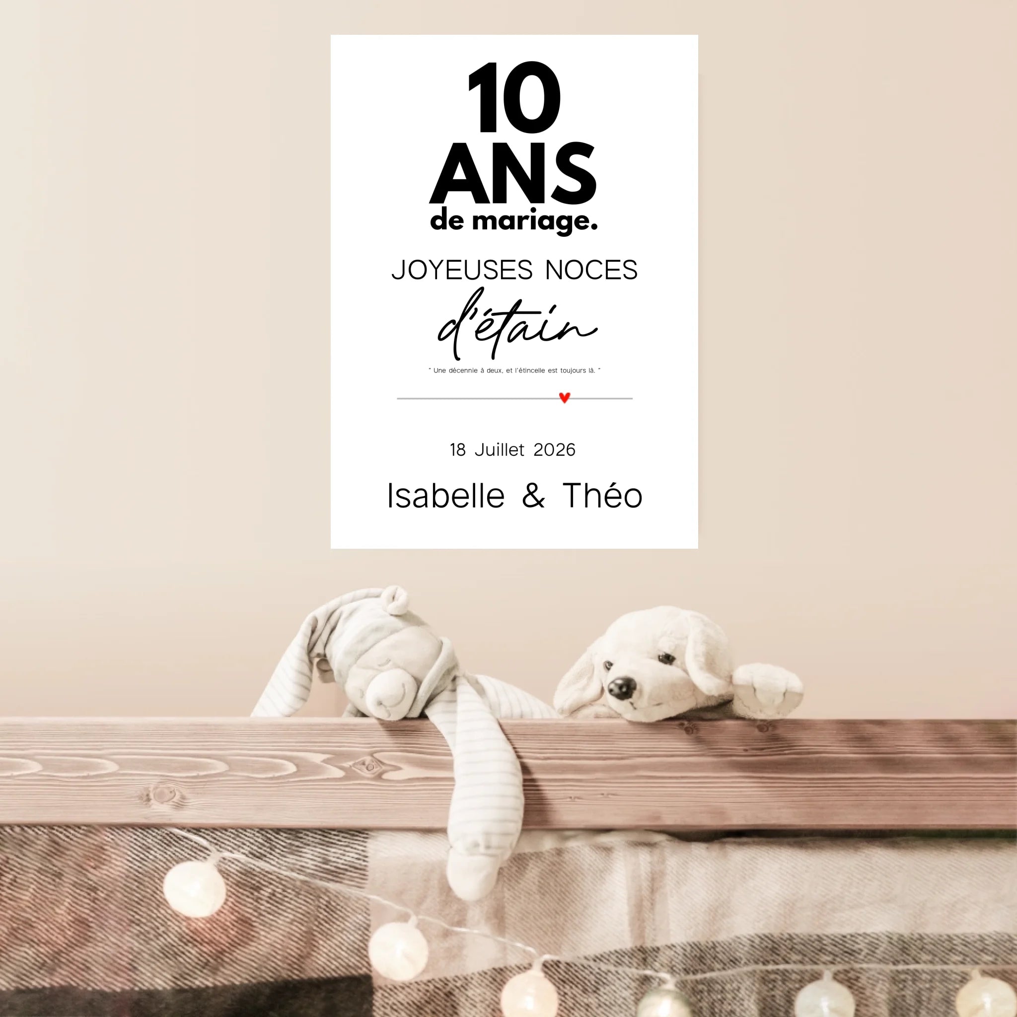 Affiche Personnalisée Noces d'Étain