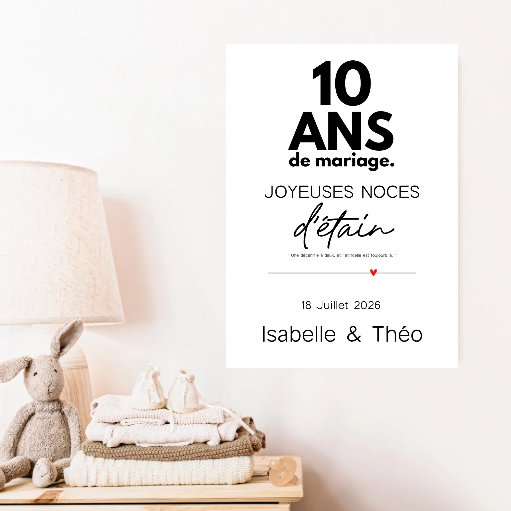 Affiche Personnalisée Noces d'Étain